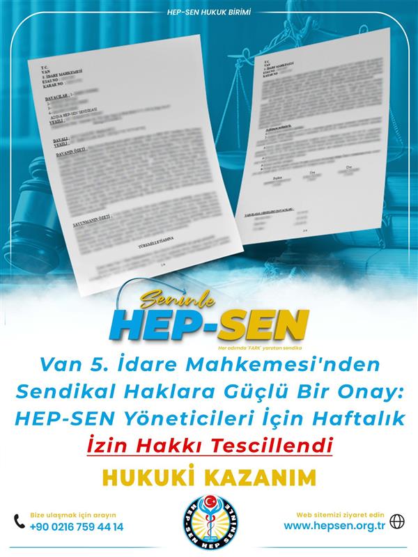 HEP-SEN Muş Şube Yöneticilerinin Sendikal İzin Hakkı Mahkeme Kararıyla Tescillendi